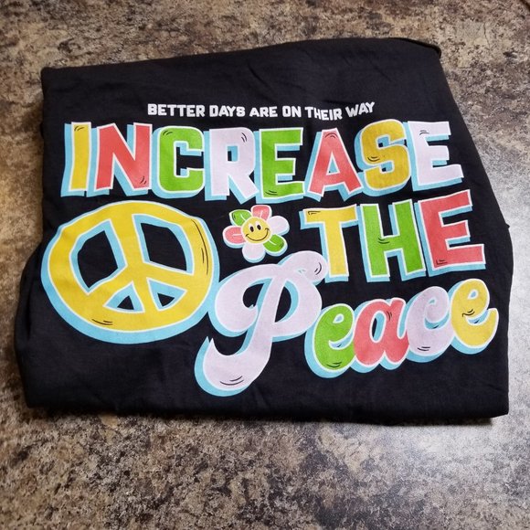 ❤️🛍️ NWOT "Increase the Peace" Black Short Sleeve Unisex T Shirt Size L❤️🛍️ - Picture 9 of 9